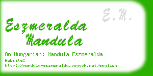 eszmeralda mandula business card